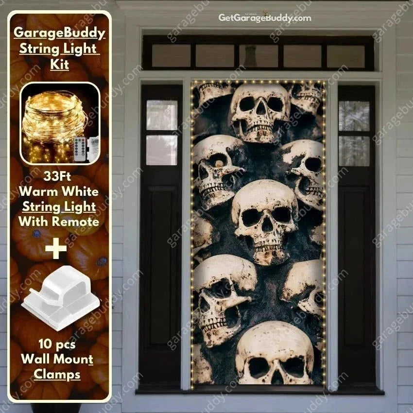 Skulls | Halloween Front Door Cover - Free Shipping