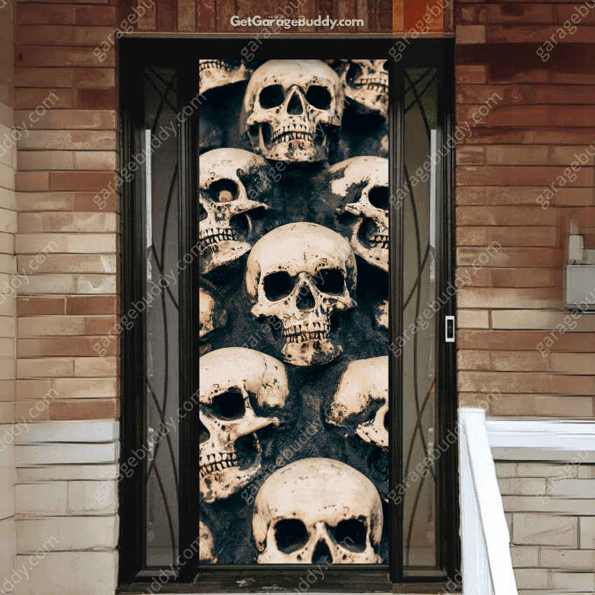 Skulls | Halloween Front Door Cover - Free Shipping
