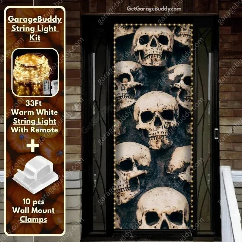 Skulls | Halloween Front Door Cover - Free Shipping