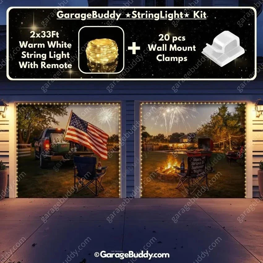 Stars Stripes & Summer Nights | Patriotic Garage Door Cover - Free Shipping
