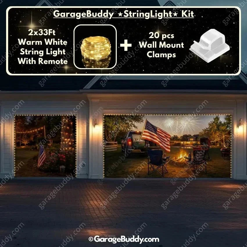 Stars Stripes & Summer Nights | Patriotic Garage Door Cover - Free Shipping