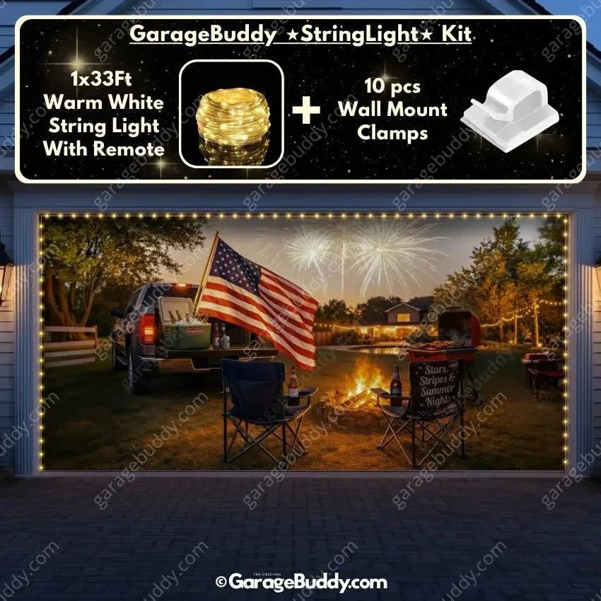 Stars Stripes & Summer Nights | Patriotic Garage Door Cover - Free Shipping