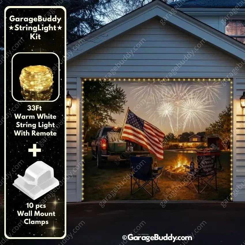 Stars Stripes & Summer Nights | Patriotic Garage Door Cover - Free Shipping