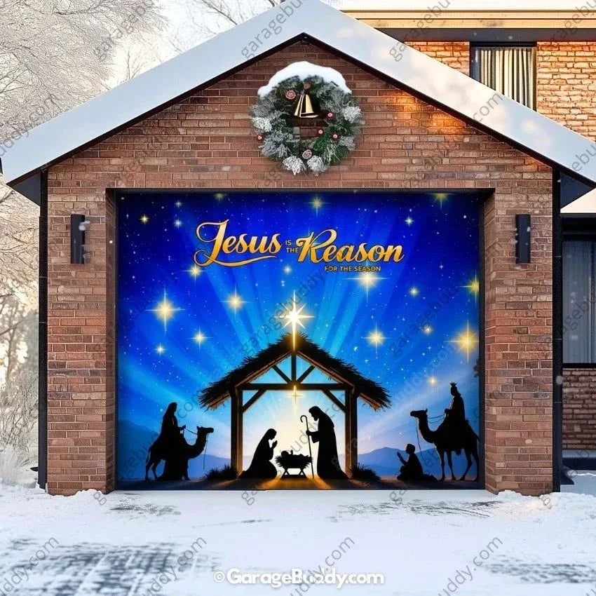Jesus is the Reason (Glow) | Christmas Garage Door Cover - Free Shipping