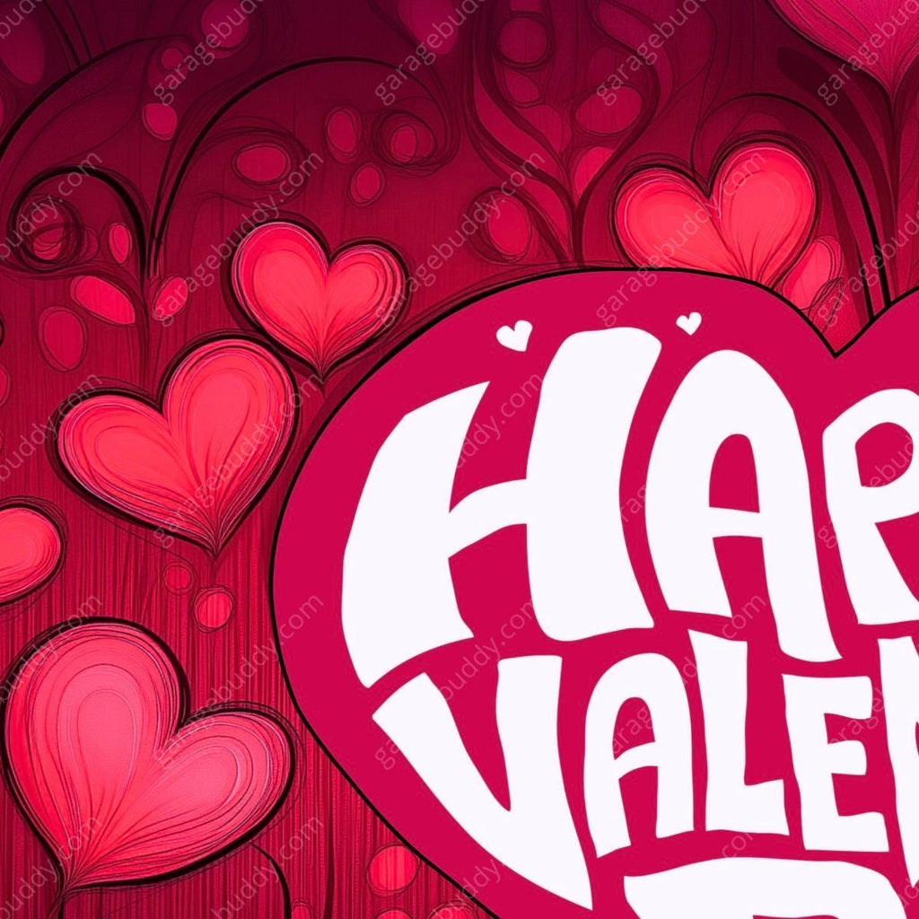 Valentine's Day (Hearts) | Festive Garage Door Cover - Free Shipping