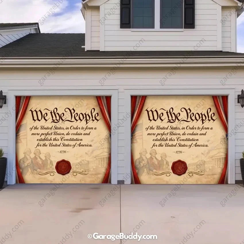 We the People | Patriotic Constitution Garage Door Cover - Free Shipping