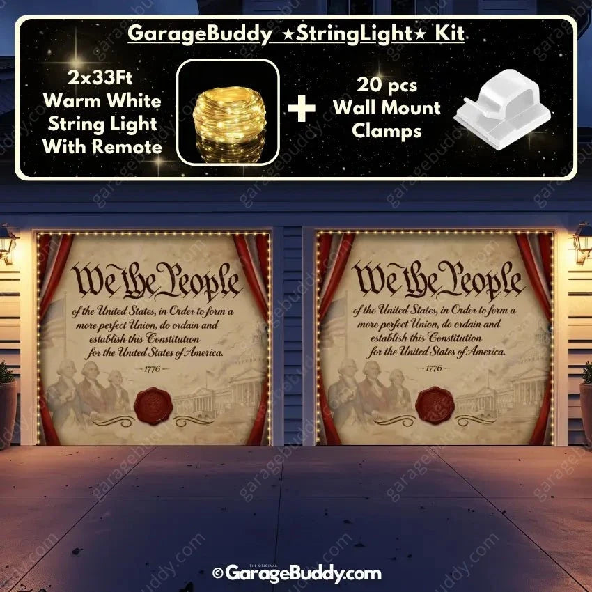 We the People | Patriotic Constitution Garage Door Cover - Free Shipping