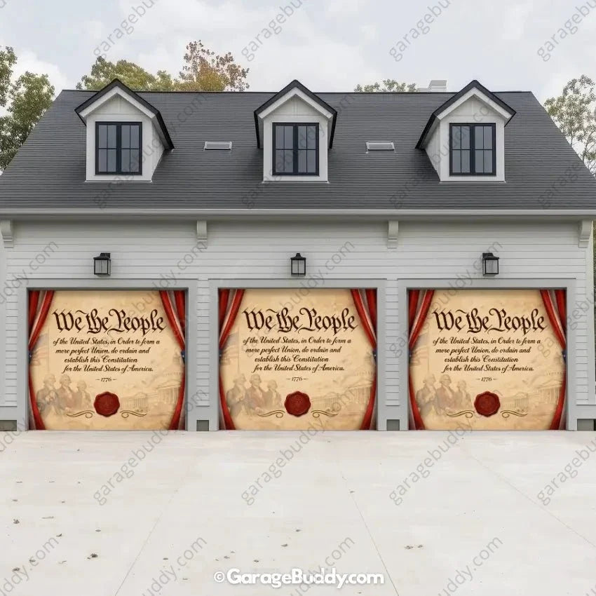 We the People | Patriotic Constitution Garage Door Cover - Free Shipping