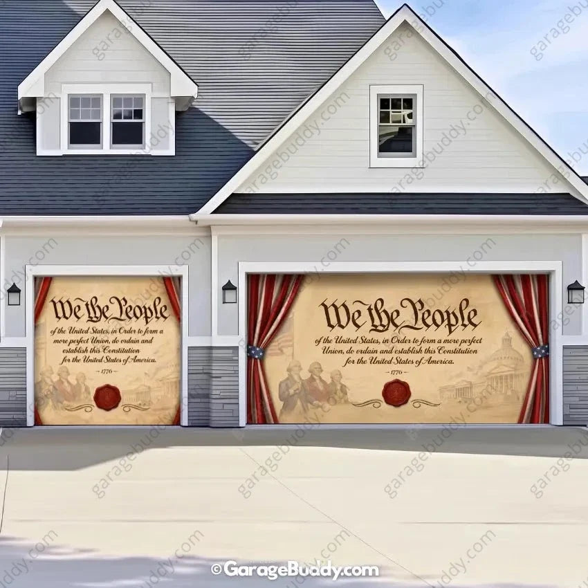 We the People | Patriotic Constitution Garage Door Cover - Free Shipping