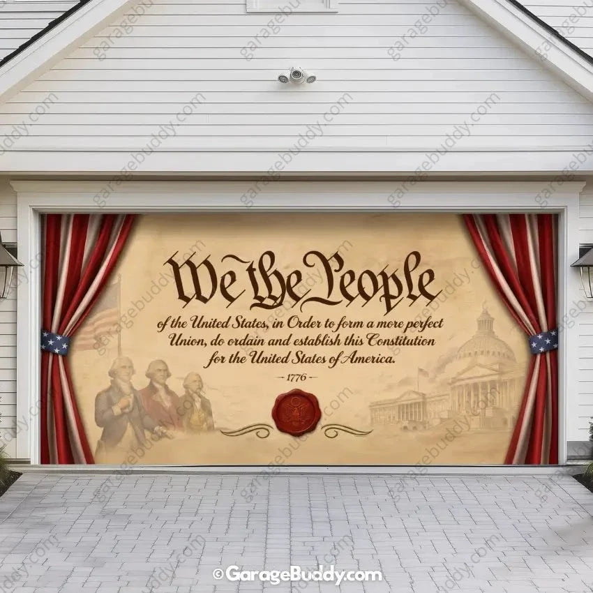 We the People | Patriotic Constitution Garage Door Cover - Free Shipping