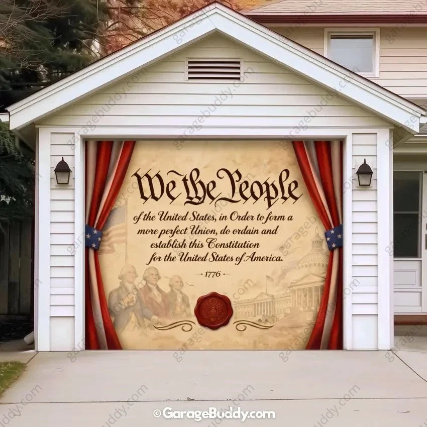 We the People | Patriotic Constitution Garage Door Cover - Free Shipping