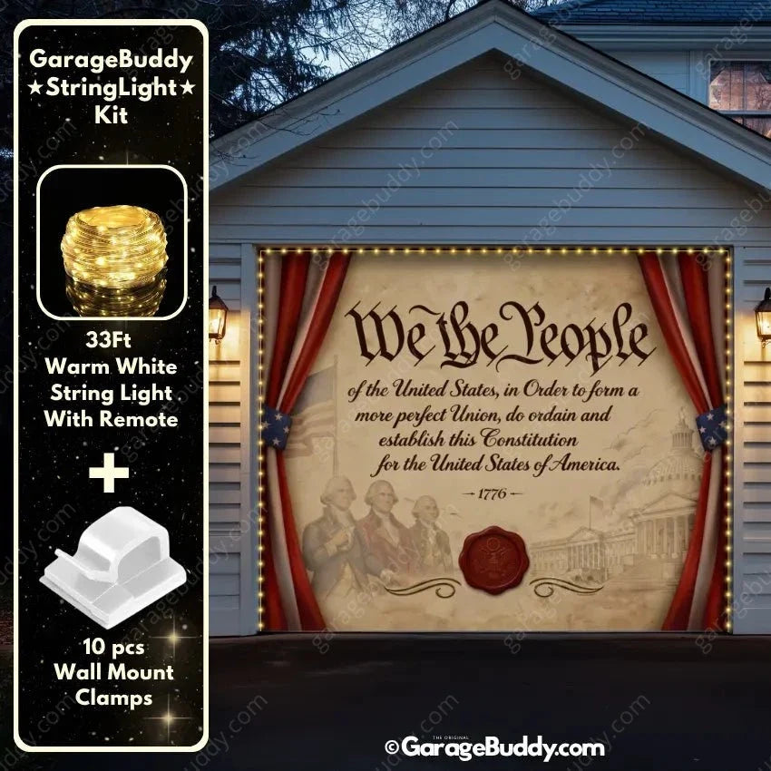 We the People | Patriotic Constitution Garage Door Cover - Free Shipping