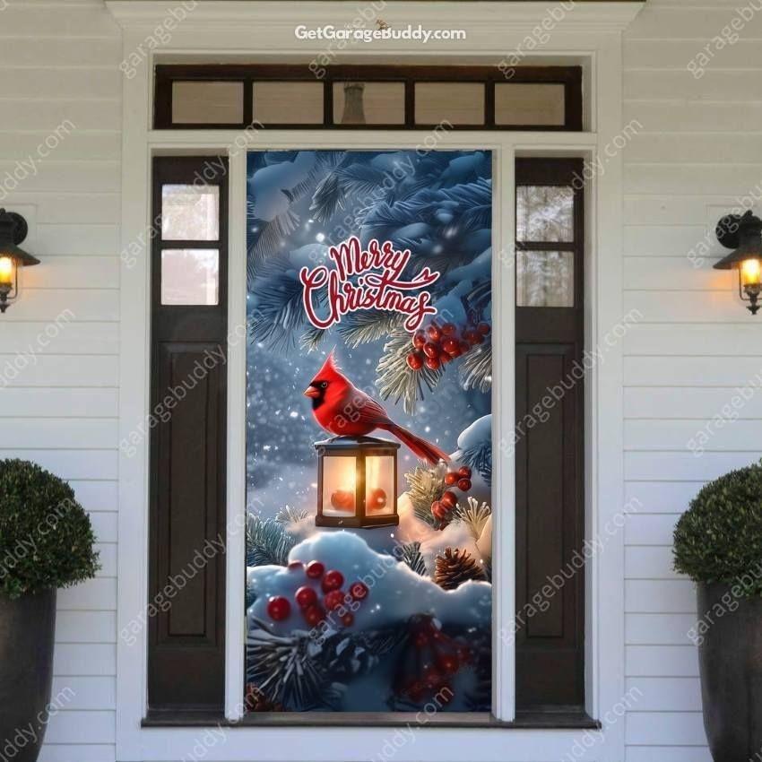 Cardinal's Christmas | Christmas Front Door Cover - Free Shipping