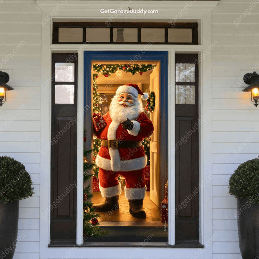 Santa's Welcome | Christmas Front Door Cover - Free Shipping