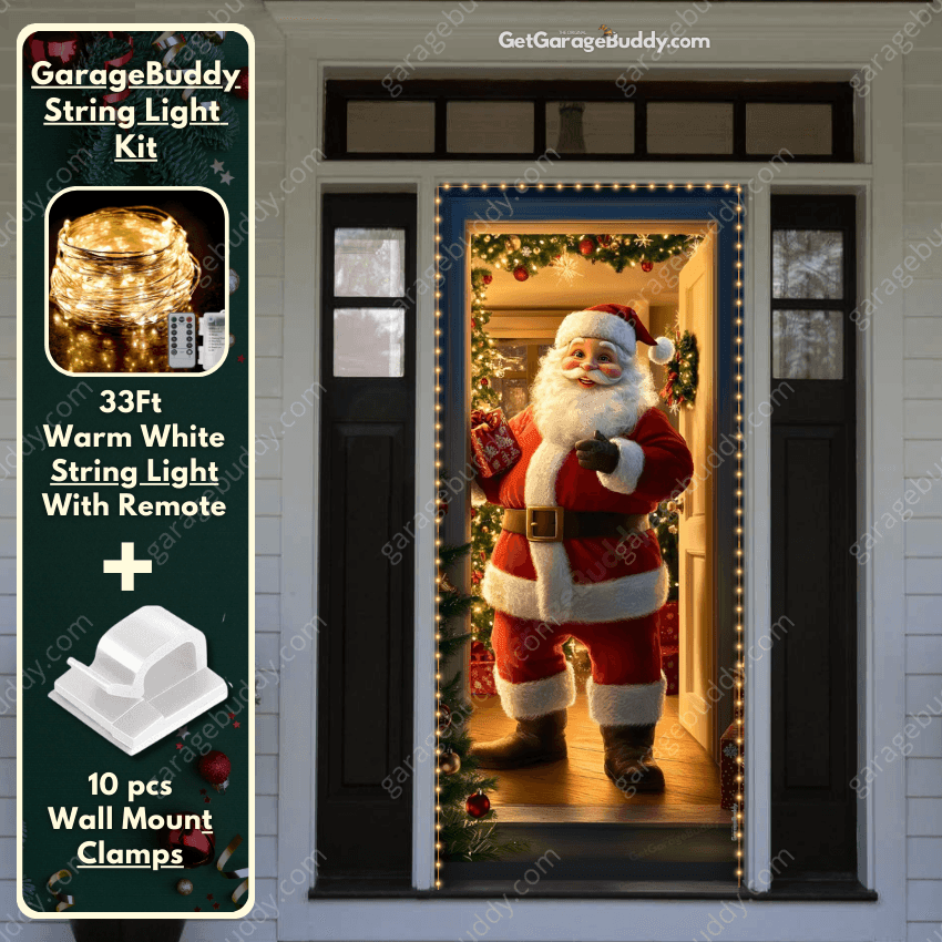 Santa's Welcome | Christmas Front Door Cover - Free Shipping