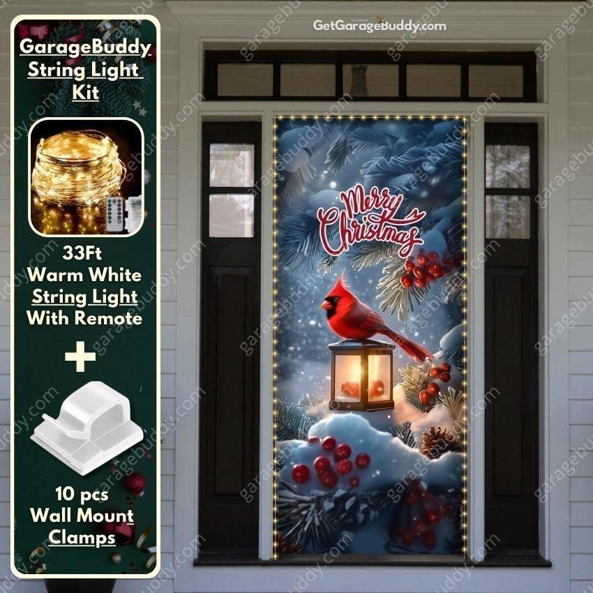 Cardinal's Christmas | Christmas Front Door Cover - Free Shipping