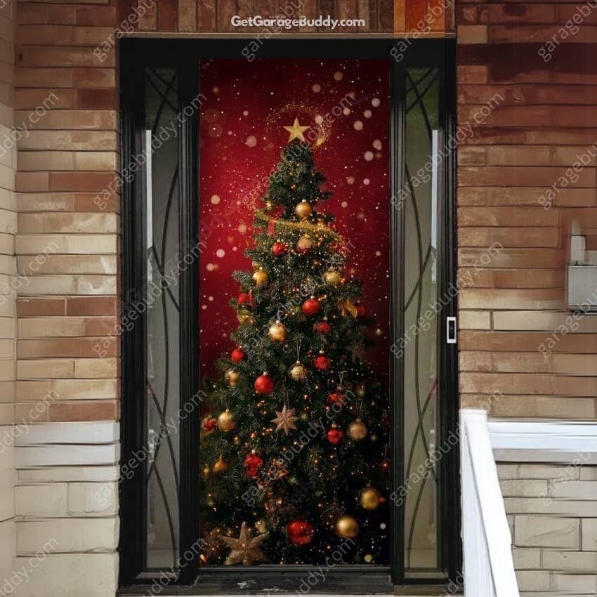 Christmas Tree | Christmas Front Door Cover - Free Shipping