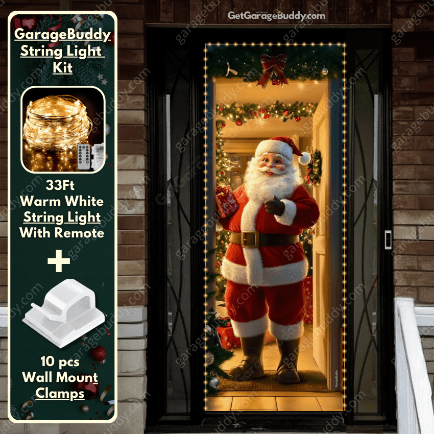 Santa's Welcome | Christmas Front Door Cover - Free Shipping