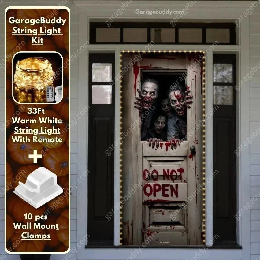 Zombie Breach (B) | Halloween Front Door Cover - Free Shipping