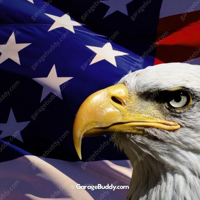 American Bald Eagle & US Flag | Patriotic Garage Door Cover - Free Shipping